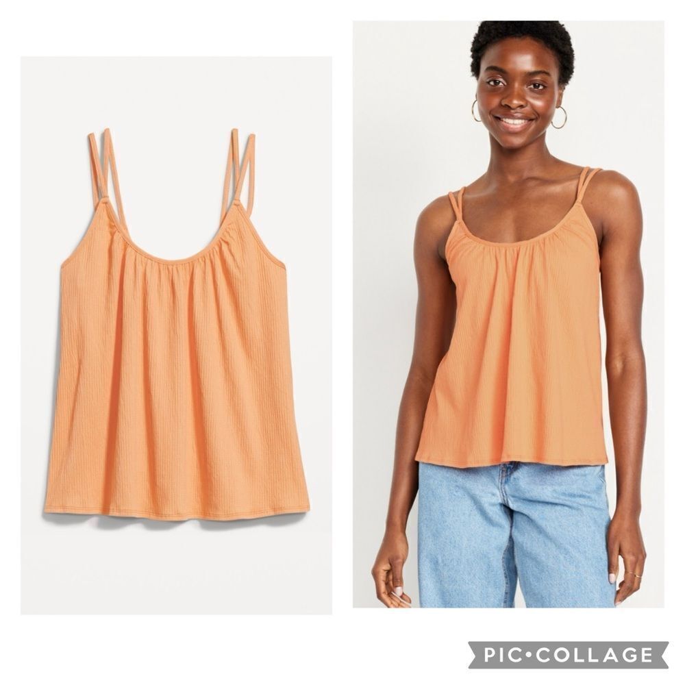 Women's Orange Sleeveless Top